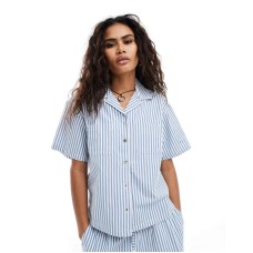 Obey co-ord cotton stripe shirt in blue Синий, S
