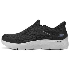 Skechers Slip Ins Anti-Slip Wear-Resistant Low-Top Casual Shoes Men's Black White Черно-белый, 39.5