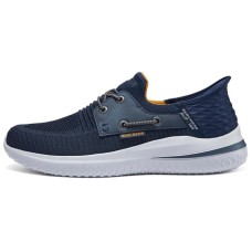 Skechers Hands Free Slip Ins Abrasion Resistant Low Top Casual Shoes Men's Marine Blue Синий, 42