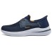Skechers Hands Free Slip Ins Abrasion Resistant Low Top Casual Shoes Men's Marine Blue Синий, 42