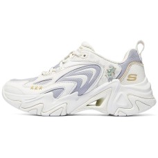 Skechers Stamina V3 Cushioning Anti-Slip Wear-Resistant Breathability Low-Top Casual Shoes Women's White Purple White gray, 37