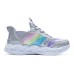 Skechers GIRLS Hands Free Slip Ins Cushioning Wear Resistant Low Top Kids Lifestyle Shoes Silver Multicolor Teenagers Silver/Multi-Colored, 27.5