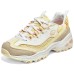 Skechers D'LITES 1.0 Anti-Slip Wear-Resistant Low-Top Chunky Sneakers Women's Yellow Yellow/Multicolor, 36