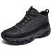 Skechers OUTDOOR MENS Anti-Slip Wear-Resistant Mid-Top Casual Shoes Men's Blue Blue Black, 41.5