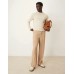 Selected Homme knitted crew neck jumper in cream Бежевый, S