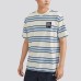 Skechers T Shirt Unisex White Base Blue Mixed Stripes White Base Blue Mixed Stripes/045T, XS