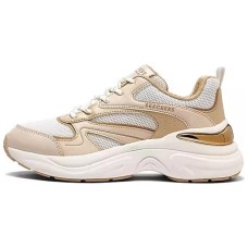 Skechers Street Support Rebound Breathable Low-Top Casual Running Shoes Women's White Brown Белый/Натуральный, 39.5