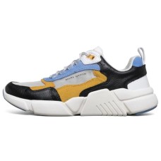 Skechers Block Cushioned Wear-Resistant Breathable Low-Top Casual Shoes Women's Yellow Blue 35.5