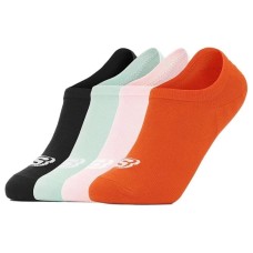 Skechers Ankle Socks Women's 4 Pack 4 Pack (Pink+Mint Green+Orange Red+Black), F