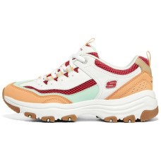 Skechers I-Conik Cushioning Anti-Slip And Wear-Resistant Low-Top Chunky Sneakers Women's Orange White Red 35