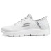 Skechers Go Walk Fle Hands Free Slip Ins Shock Absorbers Low Top Casual Shoes Men's White Gray White gray, 44