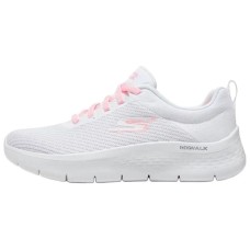 Skechers Go Walk Fle Wear-Resistant Low-Top Casual Shoes Women's White Pink Белый Розовый, 35.5