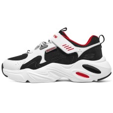 Skechers BOYS Slip Resistant Anti Kick Low Top Kids Lifestyle Shoes White Charcoal Gray Teenagers Серый, 27.5
