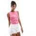Stradivarius mesh racer vest in pink print Розовый, S - US 4