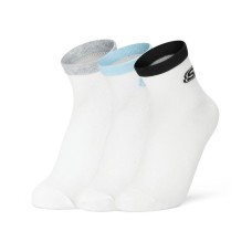 Skechers Kids Socks 亮白色/冰水蓝/碳黑, L