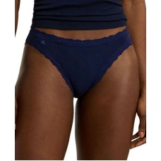 Women's Cotton & Lace Jersey Bikini Brief Underwear 4L0076 Синий, S