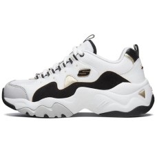Skechers D'lites 3.0 Running Shoes White/Black/Gold Women's 39