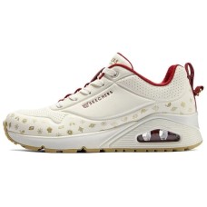 Skechers Uno Durable Breathable Lightweight Low-Top Casual Shoes Women's White Red white red, 35.5