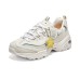 Skechers D'Lites 1.0 Shoes 'Beige White Yellow' Women's 35.5