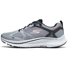 Skechers Cushioning Rebound Low-Top Casual Running Shoes Men's Gray gray/coral, 39.5
