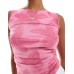 Stradivarius mesh racer vest in pink print Розовый, S - US 4