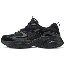 Skechers DLITES Anti-Slip Wear-Resistant Low-Top Chunky Sneakers Men's Black Черный, 42.5
