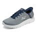 Skechers Go Walk Fle Hands Free Slip-Ins Low-Top Casual Shoes Men's Gray Blue Gray Blue, 39.5