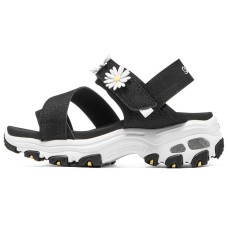 Skechers D'LITES Series Anti Slip Wear Resistant Children's Sandals Black White Kids' 28.5