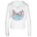 Women's Sun Rays Wavy Days Cropped Hooded T-Shirt Белый, L