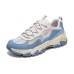 Skechers Cushioning Wear-Resistant Low-Top Casual Shoes Women's Blue Beige Blue Gray, 36