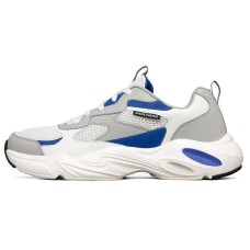 Skechers Stamina Airy Cushioning Anti-Slip Wear-Resistant Breathability Low-Top Chunky Sneakers Men's Gray Blue 41.5