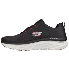 Skechers D'lux Walker Cushioned Anti-Slip Wear-Resistant Breathable Lightweight Low-Top Casual Shoes Men's Black Red 42