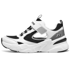 Skechers Wear-Resistant Slip-Resistant Kids Lifestyle Shoes Black White Kids' 30