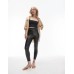 Topshop Petite faux leather legging in black Черный, US 6