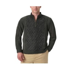 Big & Tall Soft Cable Knit 1/4 Zip Sweater Черный, 8x