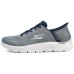 Skechers Slip Ins Durable Breathable Low Top Casual Running Shoes Men's Gray Blue Gray Blue, 42