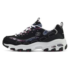 Skechers DLITES Cushioned Slip-Resistant Breathable Support Lightweight Low-Top Chunky Sneakers Women's Black Черный, 37.5