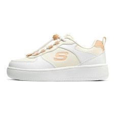Skechers Sport Court 92 Anti-Kick Cushioning Low-Top Kids' Skateboarding Shoes White Yellow Teenagers 27.5