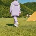 Skechers Grade School Casual Sportswear Set (Orchid Bloom Purple Hooded Jacket + Orchid Bloom Purple Stand Up Collar Jacket), 130