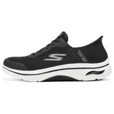Skechers MEN'S GO WALK Anti-Slip Wear-Resistant Low-Top Casual Shoes Men's Black White Черно-белый, 42.5