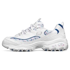 Skechers D'LITES 1.0 Cushioning Anti-Slip And Wear-Resistant Low-Top Chunky Sneakers Women's White Pink Blue 35