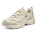 Skechers D'LITES 1.0 Mocha Bear Anti-Slip Wear-Resistant Low-Top Chunky Sneakers Men's Beige Green Бежево-зеленый, 42.5
