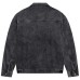 Jeep Denim Jacket Unisex Black Gray Black Gray, L