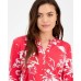 Petite Floral Button-Placket Top, Exclusively at Macy's Freya Bloom, P/XS