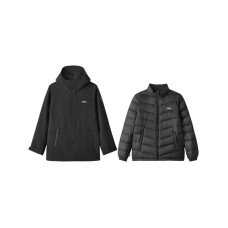 Skechers Water-Resistant Windproof Wear-Resistant Warm Windbreaker Jacket Women's Carbon Black Carbon Black-0018, M