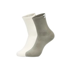 Skechers Unisex Mid-Calf Socks 2 Pack (Ecru+Deep Beige Brown), S