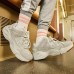 Skechers Stamina Airy Cushioning Anti-Slip And Wear-Resistant Low-Top Chunky Sneakers Women's Ivory 35