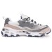 Skechers D'LITES 1.0 Angel Inn Lightweight Height Increasing Low-Top Chunky Sneakers Women's Gray Pink Серый, 36