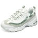 Skechers D'LITES 1.0 Anti-Slip Wear-Resistant Low-Top Chunky Sneakers Women's White Green White green, 35