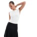 Stradivarius ruched cap sleeve body in white Белый, M - US 6